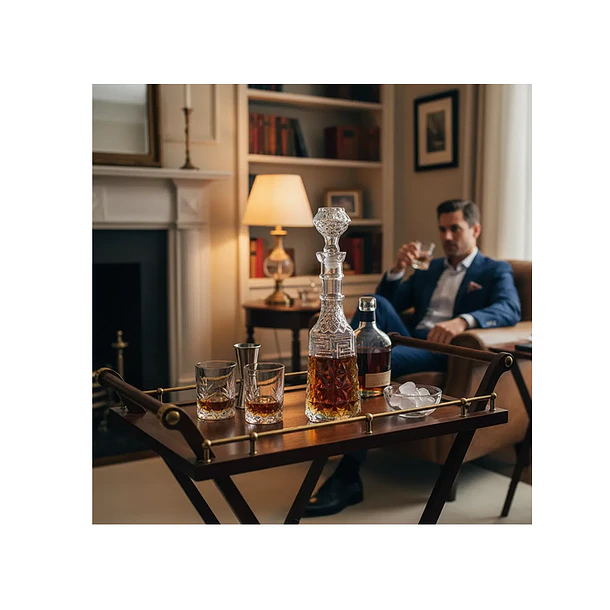 Licorera De Vidrio Con Diseño Griego Para Whisky 4