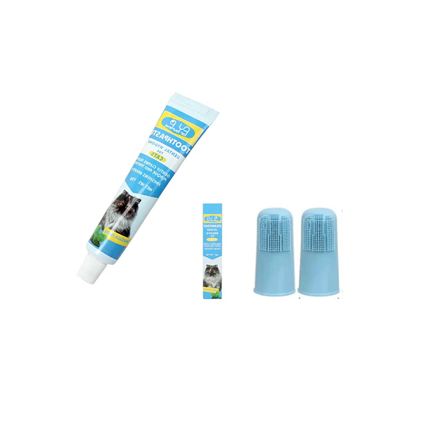 Kit Higiene Dental Para Gatos Con Pasta Y Cepillos De Dedo 2