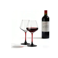 Set 6 Copas De Vino Pie De Color Tinto Infinito 590ml