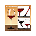 Set 6 Copas De Vino Pie De Color Tinto Infinito 590ml 5