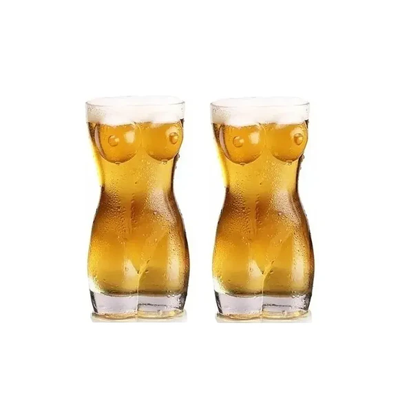 Set 2 Vasos Shot De Vidrio Cuerpo De Mujer Para Tragos 1