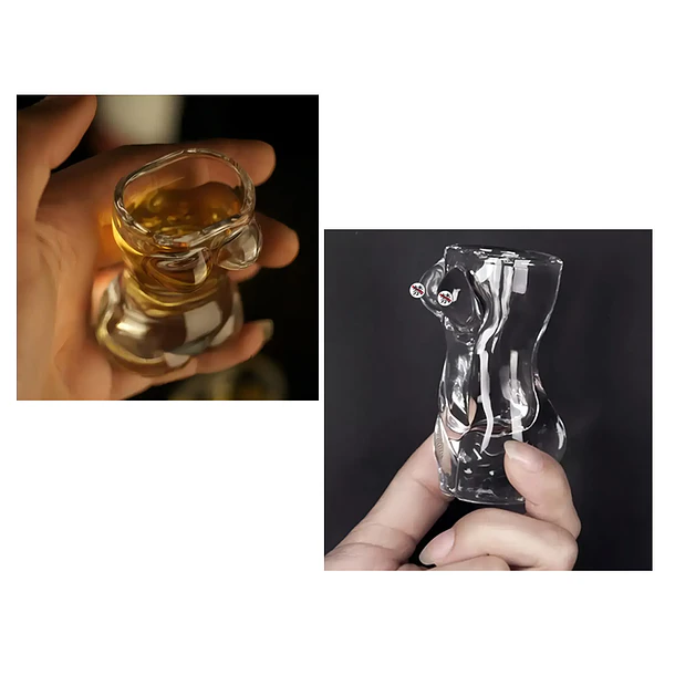 Set 2 Vasos Shot De Vidrio Cuerpo De Mujer Para Tragos 4