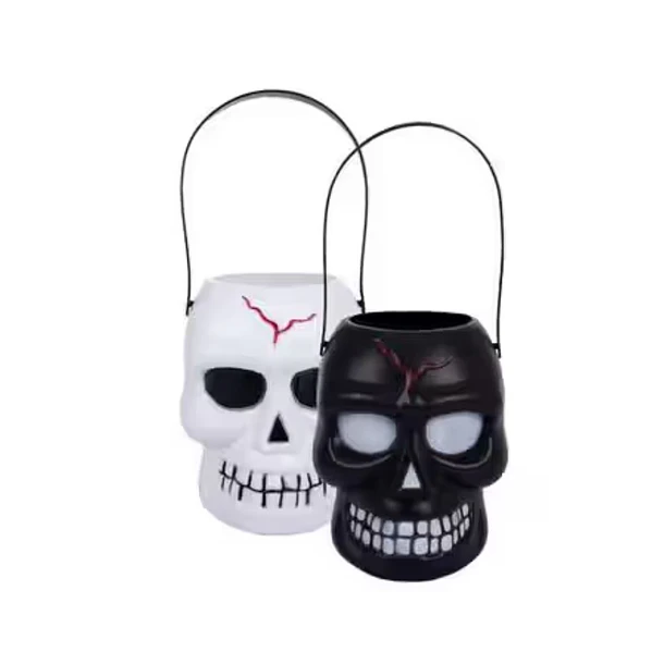 Pack 2 Cabeza Calavera Halloween Blanco Y Negro 2