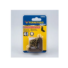 Kit 4 Escuadras Verticales 40x20x2mm Con Tornillos
