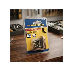 Kit 4 Escuadras Verticales 40x20x2mm Con Tornillos