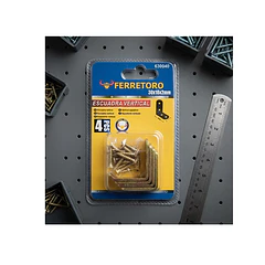 Escuadra Vertical 30x18x2mm 4 Unidades Con Tornill