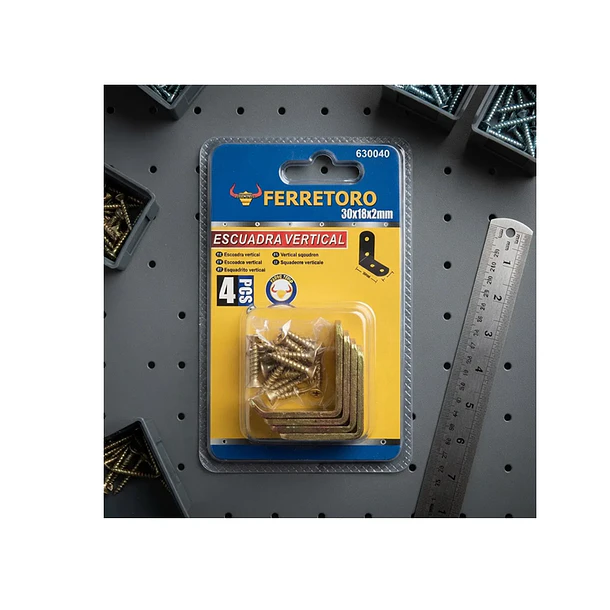 Escuadra Vertical 30x18x2mm 4 Unidades Con Tornill 2