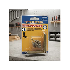 Escuadra Vertical 60x20x2mm 4 Pcs Con Tornillos