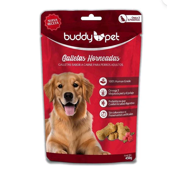 Galletas Buddy Pet Horneadas Sabor Carne 450g 2