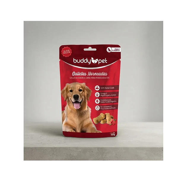 Galletas Buddy Pet Horneadas Sabor Carne 450g 3