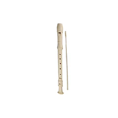 Flauta Dulce Soprano Color Crema Con Baqueta
