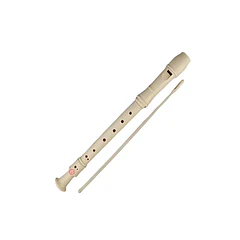 Flauta Dulce Soprano Color Crema Con Baqueta