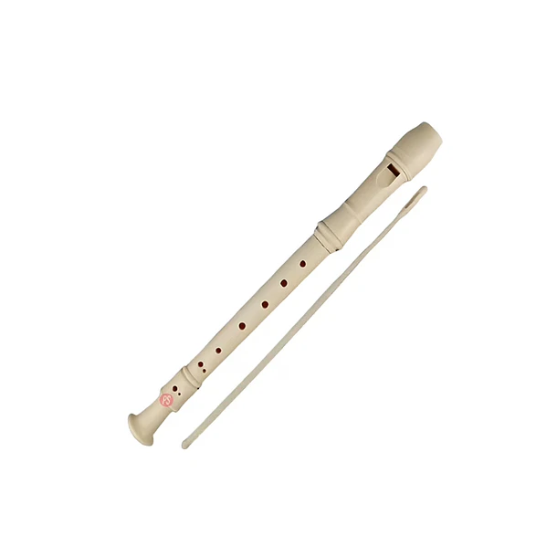 Flauta Dulce Soprano Color Crema Con Baqueta 2