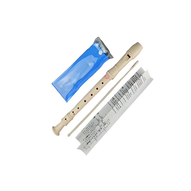 Flauta Dulce Soprano Color Crema Con Baqueta 3