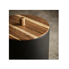 Tacho De Basurero Negro Con Tapa Demadera 3
