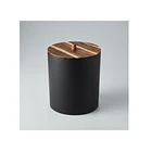 Tacho De Basurero Negro Con Tapa Demadera 4