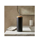 Escobilla De Baño Inodoro Negro Con Mango De Madera 2