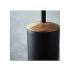 Escobilla De Baño Inodoro Negro Con Mango De Madera 4