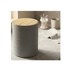 Basurero Practico De Alta Calidad Con Tapa De Bambu Rayas 3