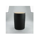 Basurero Practico De Alta Calidad Con Tapa De Bambu Rayas 4