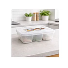 Contenedor Organizador De Alimentos 3 Divisiones Con Tapa 2