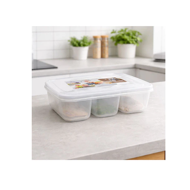 Contenedor Organizador De Alimentos 3 Divisiones Con Tapa 2