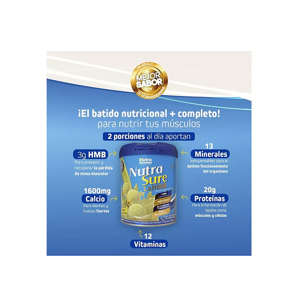 Nutrasure Cahmb Vainilla 850 Grs, Nutrapharm Vainilla 2