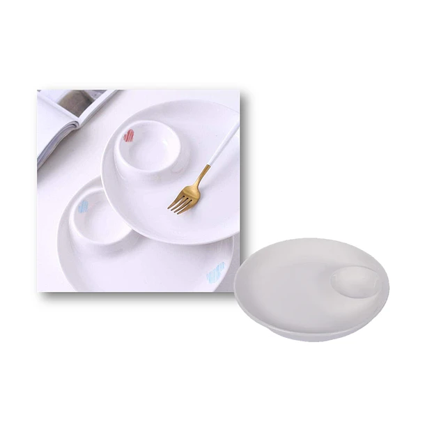 Plato De Plastico Con Separador - Snacks O Salsas 3