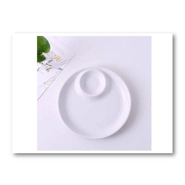 Plato De Plastico Con Separador - Snacks O Salsas 4