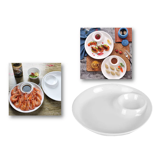 Plato De Plastico Con Separador - Snacks O Salsas 5