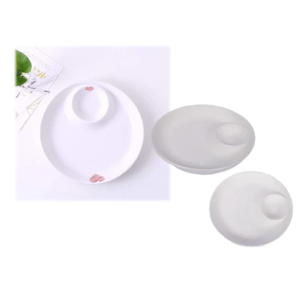 Plato De Plastico Con Separador - Snacks O Salsas 6