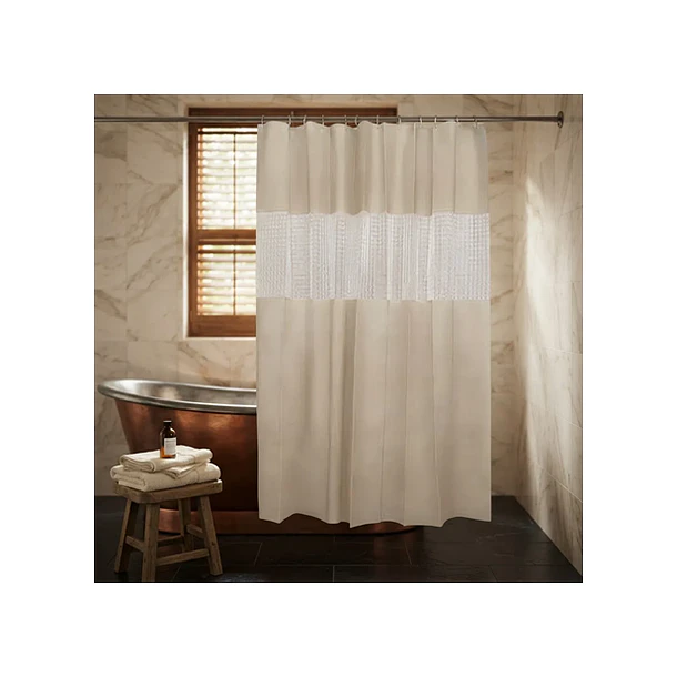  Cortina De Baño 180x180cm 100% Peva Con 12 Anillos 4