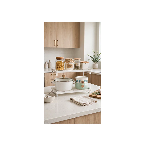 Estante Organizador De Cocina De 2 Niveles Blanco 2