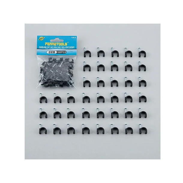 Grapa / Grampa Con Clavo Para Clip De Cable 6mm 100 Unidad 3