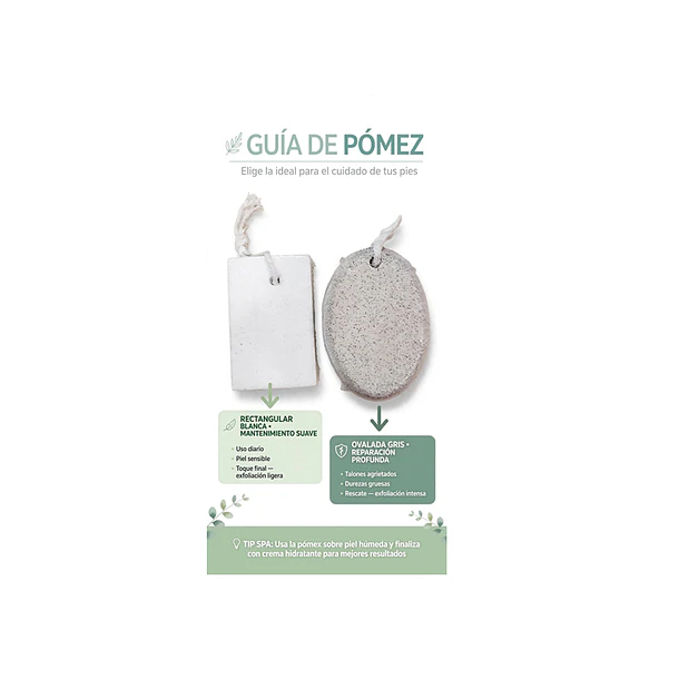 Piedra Pómez Blanca Rectangular Y Ovalada Para Pies 2