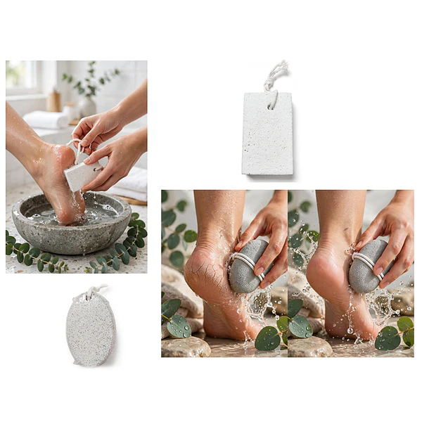 Piedra Pómez Blanca Rectangular Y Ovalada Para Pies 5
