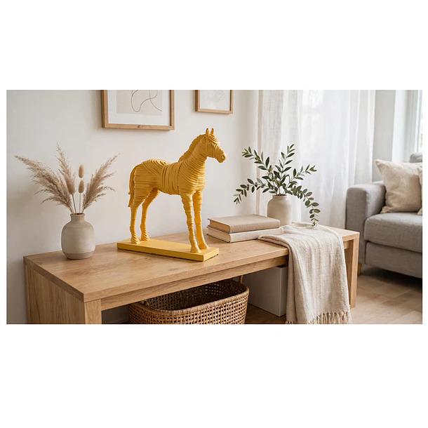 Escultura Caballo Diseño Moderno Amarillo 2