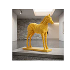 Escultura Caballo Diseño Moderno Amarillo 3