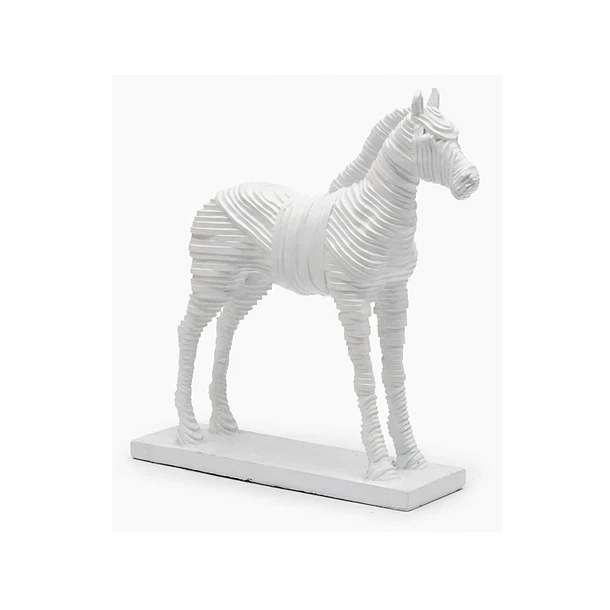 Escultura Caballo Diseño Moderno Blanco 1
