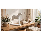 Escultura Caballo Diseño Moderno Blanco 3