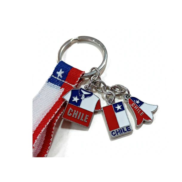 Llavero Chile Con Forma De Camiseta Y Bandera 2