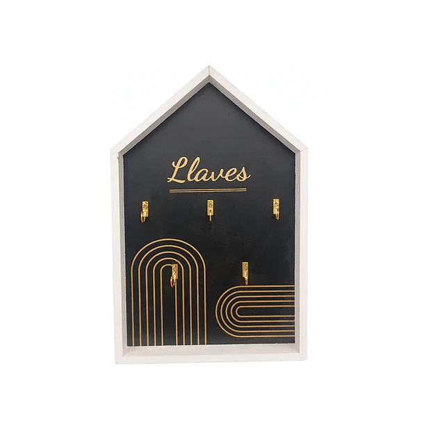 Colgador De Llaves Pared Diseño Casa Negro Con 5 Ganchos 1