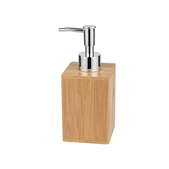 Dispensador De Jabón Líquido De Bambú Con Dosificador Metáli
