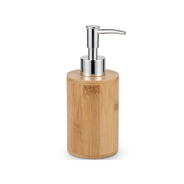Dispensador De Jabón Líquido De Bambú Con Dosificador Metáli 2