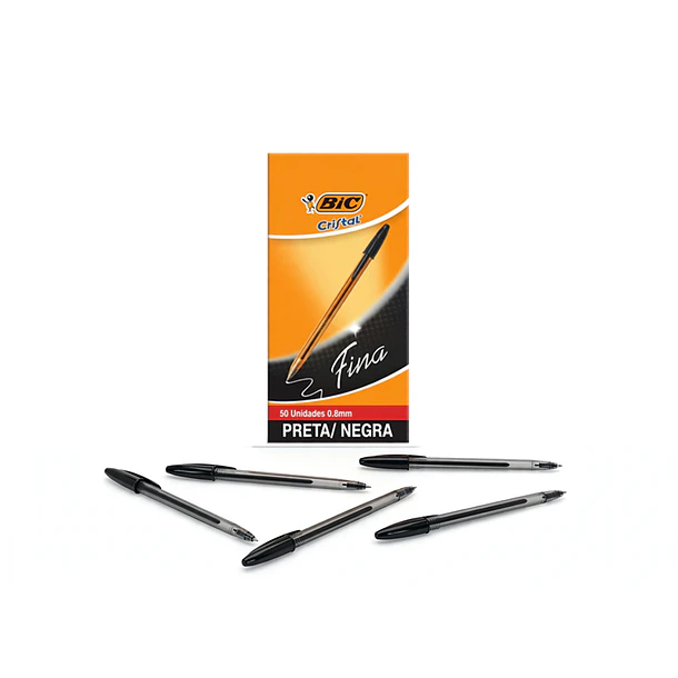 Lapices bolígrafo Bic Cristal Fina Azul 0.8mm Caja 50 Unidades 4