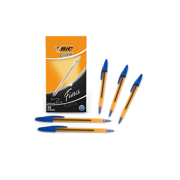Lapices bolígrafo Bic Cristal Fina Azul 0.8mm Caja 50 Unidades 6