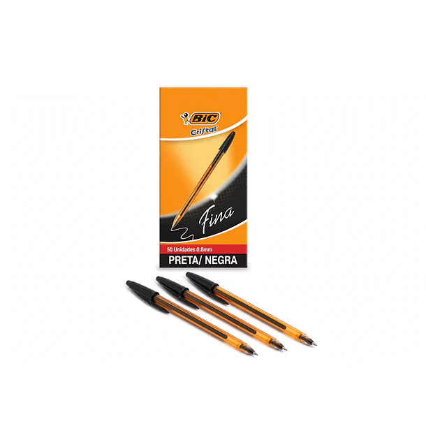 Lapices bolígrafo Bic Cristal Fina Azul 0.8mm Caja 50 Unidades 3