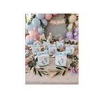 Pack 10 Caja De Regalo Con Huellas De Bebé Y Lazo 5