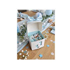 Pack 10 Caja De Regalo Con Huellas De Bebé Y Lazo 6
