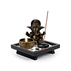 Mini Jardín Zen Ganesha Con Porta Incienso Y Vela 1